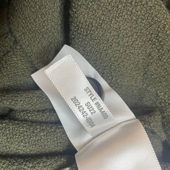 Madewell Top Size L Jacquard Square Neck Puff Sleeve Blouse Green NA409 Buttons - Picture 6 of 11